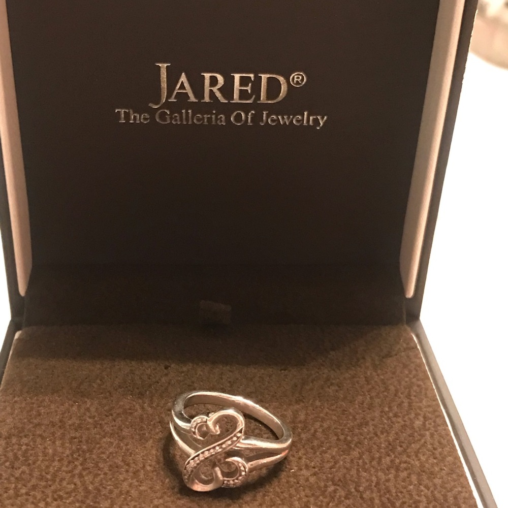Jared open heart sterling silver ring